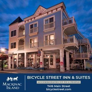 Bicycle Street Inn is one of many Mackinac Island places to stay that can accommodate groups of five people or more.