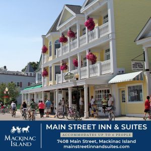 Main Street Inn is one of many Mackinac Island places to stay that can accommodate groups of five people or more.