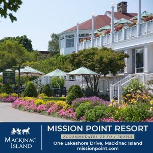 Mission Point Resort is one of many Mackinac Island places to stay that can accommodate groups of five people or more.