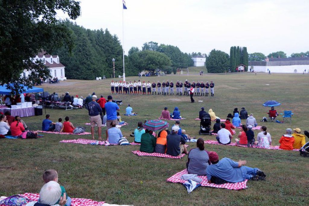 A vintage baseball game is played each summer on Mackinac Island outside Fort Mackinac on the oldest ballfield in Michigan.