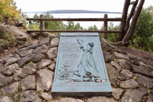 Anne’s Tablet overlooks the Mackinac Island harbor and memorializes Constance Fenimore Woolson, author of the novel, “Anne.”
