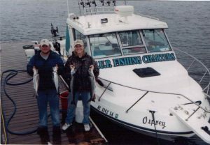 Charter fishing trips off Mackinac Island are a great way to experience the thrill of deep water trolling in the Great Lakes.