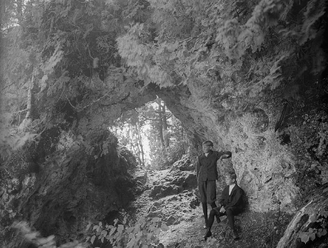 In addition to Mackinac Falls, other Mackinac Island rock formations no longer visible include Fairy Arch and Scott’s Cave.