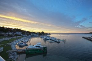 Overnight boat slips on Mackinac Island are available in the public marina operated by Mackinac Island State Park.
