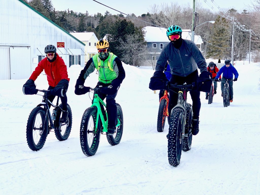 Mackinac Island State Park offers many opportunities for fat tire biking and cross-country skiing throughout the winter.