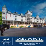 Lake View Hotel is one of many Mackinac Island places to stay that can accommodate groups of five people or more.