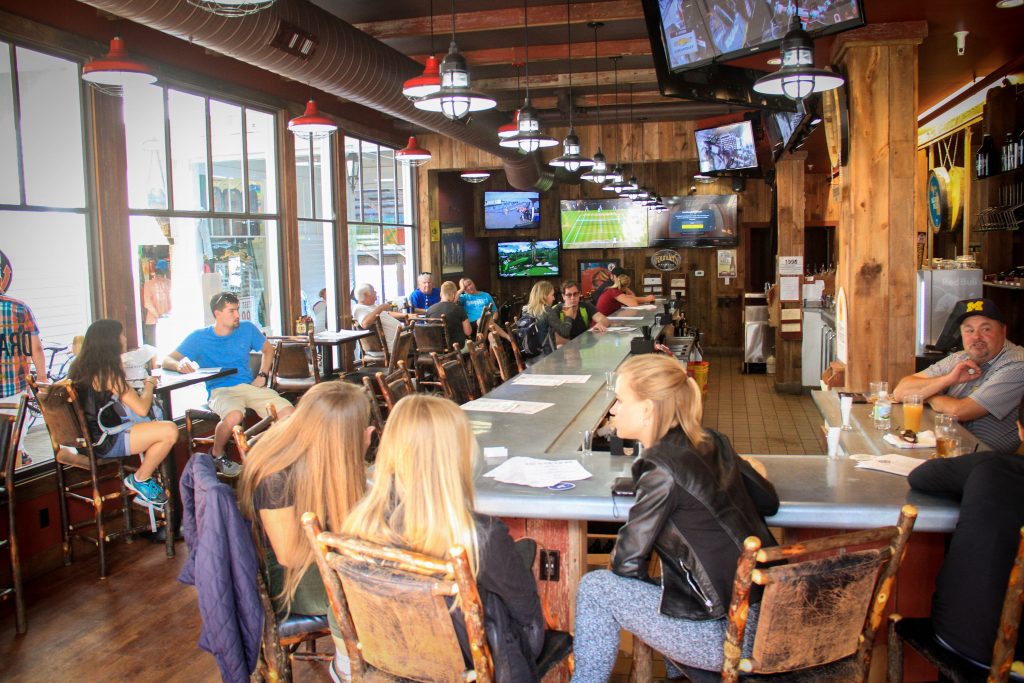 Partially Crowded Sports Bar on Mackinac Island