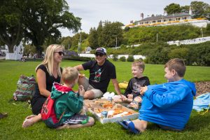 In addition to delicious dining options on Mackinac Island, there are several greenspaces perfect for a relaxing picnic.
