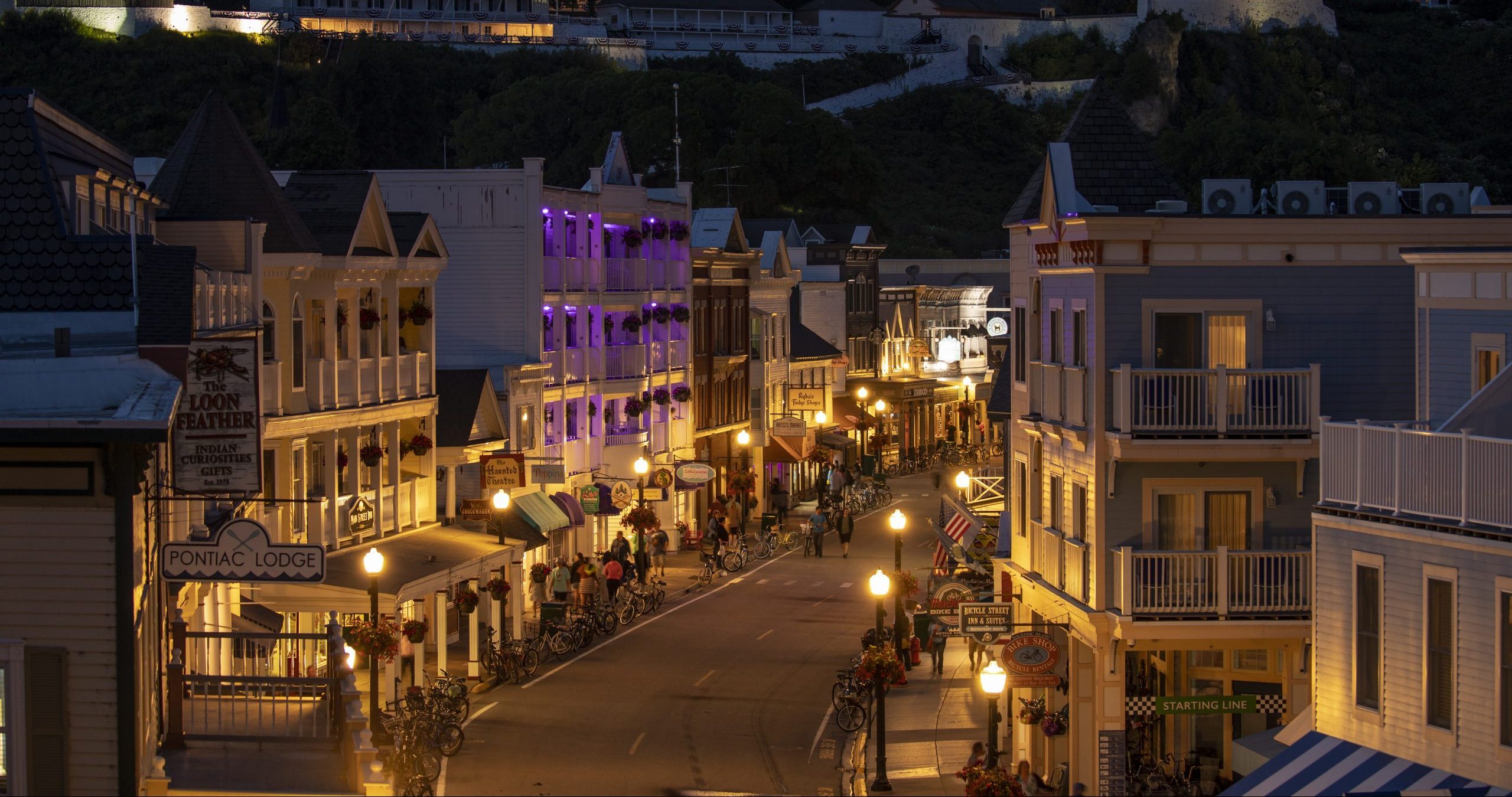 Spending the night on Mackinac Island gives you the chance to experience of the fun of downtown nightlife after dark.