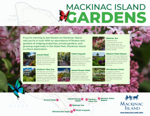 Map of flower gardens on Michigan's Mackinac Island