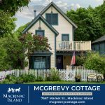 McGreevy Cottage is one of many Mackinac Island places to stay that can accommodate groups of five people or more.