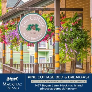 Pine Cottage B&B is one of many Mackinac Island places to stay that can accommodate groups of five people or more.