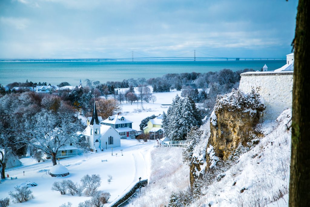 While Mackinac Island tourist attractions are closed in winter, visitors still can enjoy the incredible natural beauty. 