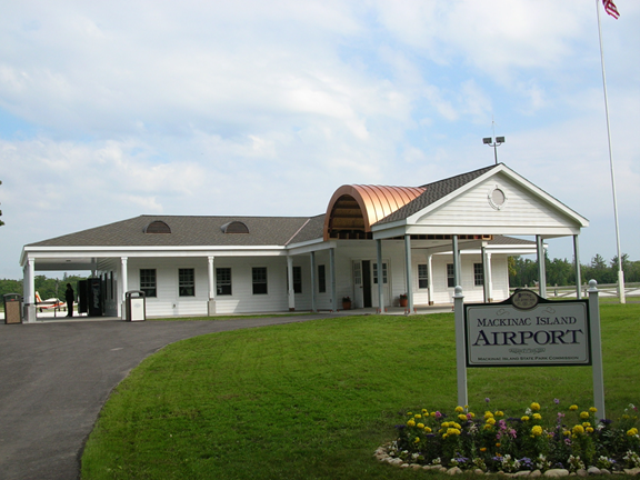 Mackinac Island Airport is two miles north of downtown and accessible by horse-drawn taxi.