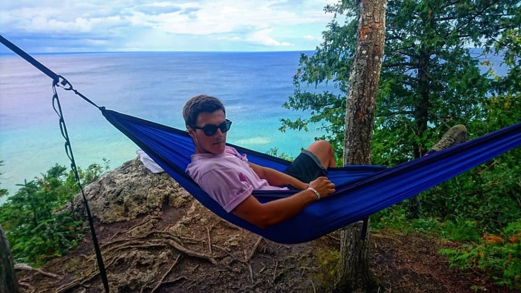 Social distancing is a natural way of experiencing Mackinac Island, where you can go hammocking on cliffs above Lake Huron.