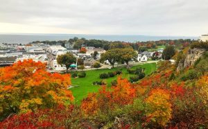 Foliage on Mackinac Island Changing Colors for the Fall Season